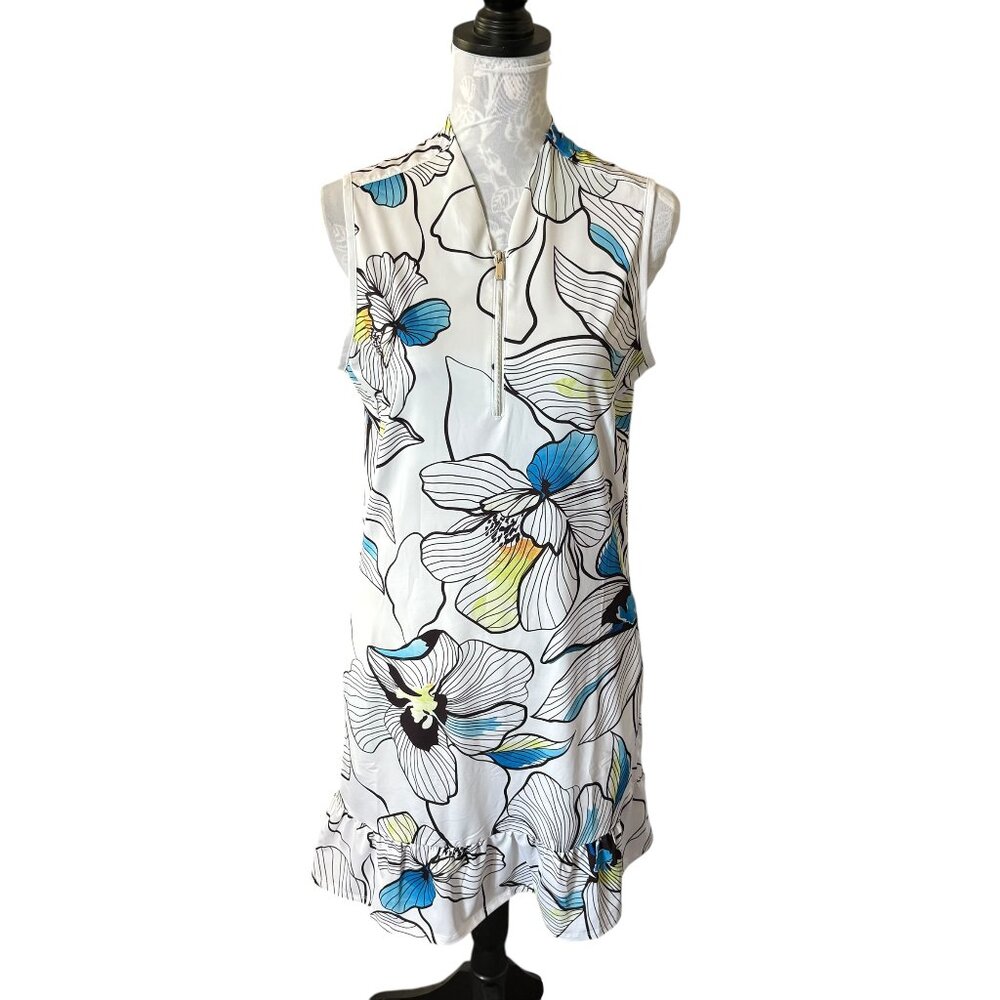 TAIL Golf Dress Pickleball Womens Athletic Floral Colorful Stretchy MED Ruffle